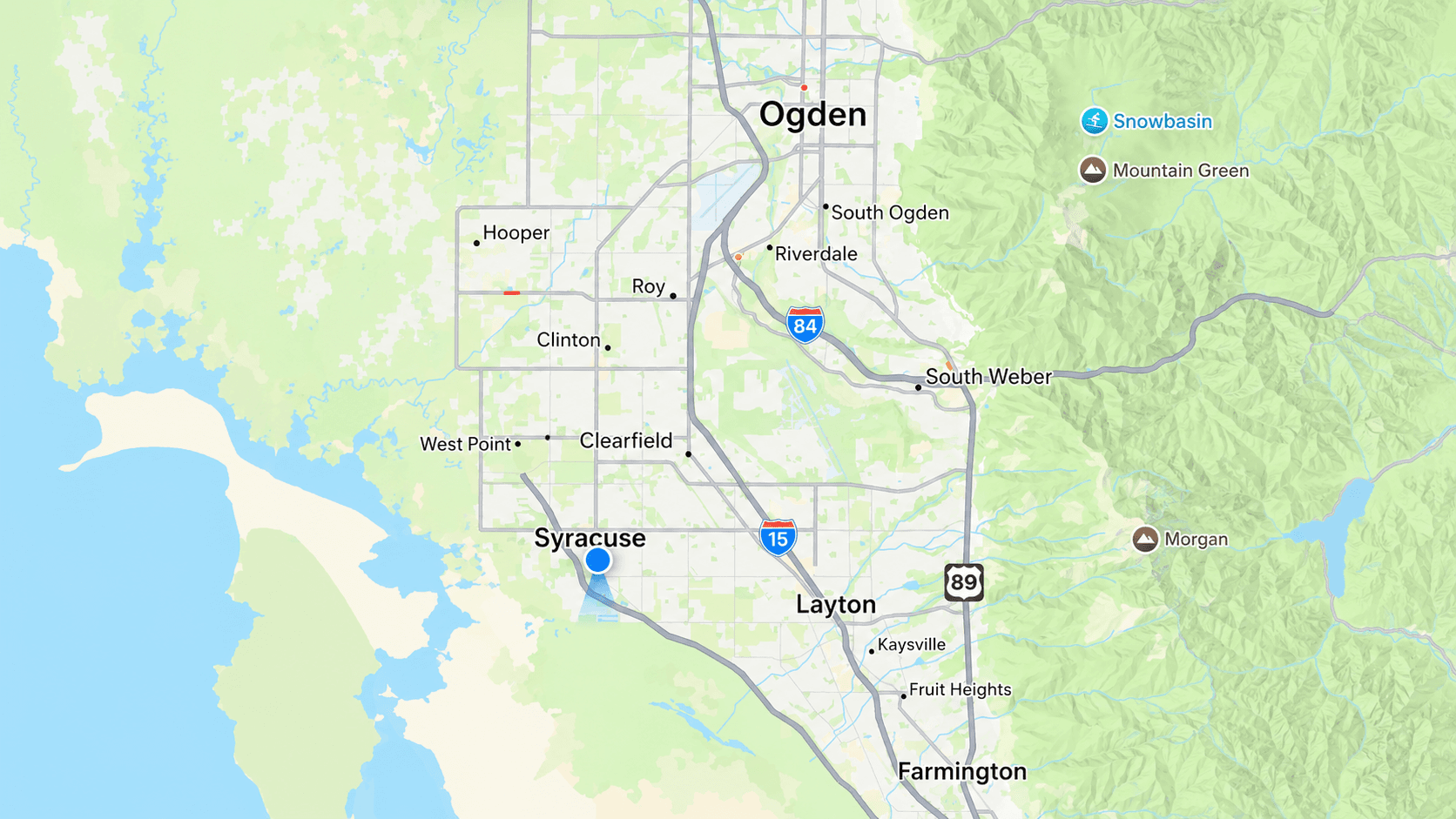 Map of the service area across Utah